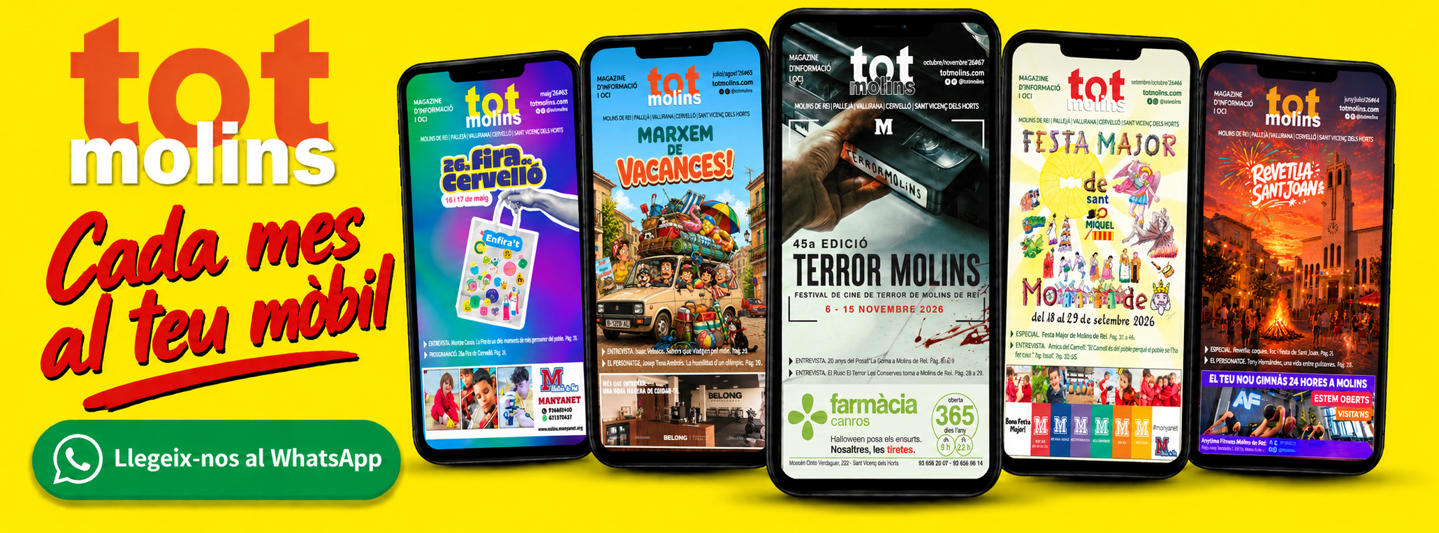 Tot Molins. Cada mes al teu mòbil. Llegeix-nos al WhatsApp.